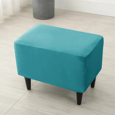 Huse pentru scaun otoman elastic din catifea Huse dreptunghiulare pentru scaun pentru dormitor Huse elastice pentru suport pentru picioare Moale Housse Pouf Home Decor