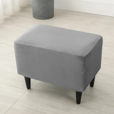 Huse pentru scaun otoman elastic din catifea Huse dreptunghiulare pentru scaun pentru dormitor Huse elastice pentru suport pentru picioare Moale Housse Pouf Home Decor