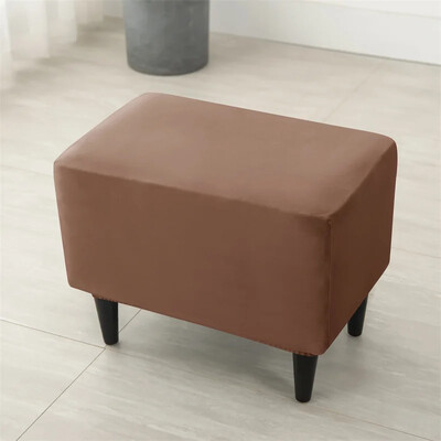 Huse pentru scaun otoman elastic din catifea Huse dreptunghiulare pentru scaun pentru dormitor Huse elastice pentru suport pentru picioare Moale Housse Pouf Home Decor