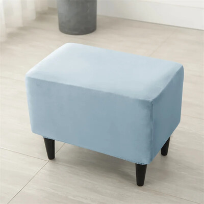 Huse pentru scaun otoman elastic din catifea Huse dreptunghiulare pentru scaun pentru dormitor Huse elastice pentru suport pentru picioare Moale Housse Pouf Home Decor
