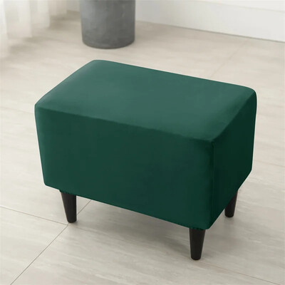 Huse pentru scaun otoman elastic din catifea Huse dreptunghiulare pentru scaun pentru dormitor Huse elastice pentru suport pentru picioare Moale Housse Pouf Home Decor