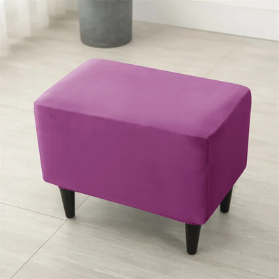 Huse pentru scaun otoman elastic din catifea Huse dreptunghiulare pentru scaun pentru dormitor Huse elastice pentru suport pentru picioare Moale Housse Pouf Home Decor