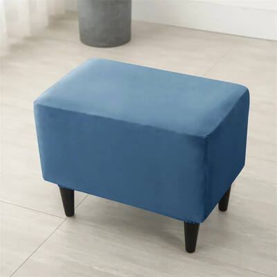 Huse pentru scaun otoman elastic din catifea Huse dreptunghiulare pentru scaun pentru dormitor Huse elastice pentru suport pentru picioare Moale Housse Pouf Home Decor