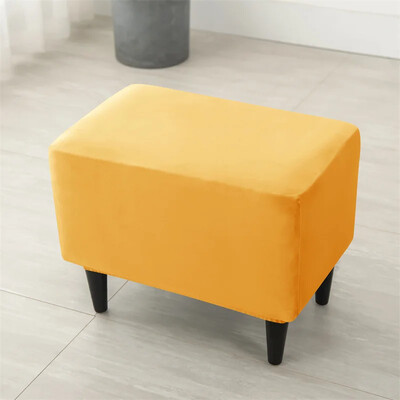 Huse pentru scaun otoman elastic din catifea Huse dreptunghiulare pentru scaun pentru dormitor Huse elastice pentru suport pentru picioare Moale Housse Pouf Home Decor