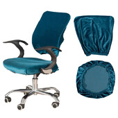 Husă pentru scaun de birou din catifea elastică Husă pentru scaun pivotantă pentru computer Husă elastică din spandex pentru casă Husă universală pentru spătar + husă pentru scaun