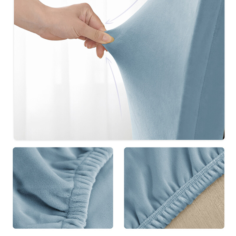 Калъфка за стол с висока облегалка XL размер Сребърна лисица Кадифена материя Разтегливи калъфи за столове за домашна трапезария Сватбен хотел Банкет Спандекс