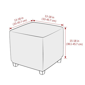 Βελούδινο τετράγωνο Οθωμανικό κάλυμμα Μαλακό ελαστικό κάλυμμα ποδιών για Σαλόνι Πουφ Σκαμπό Σκεπάσματα Προστατευτική Θήκη επίπλων