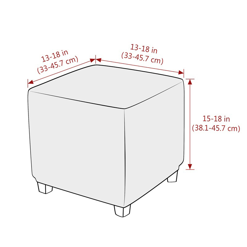 Velvet ruudukujuline Ottomani kate Pehmed elastsed jalatoe katted elutuppa maja Pouf taburetist katted mööbli kaitseümbris