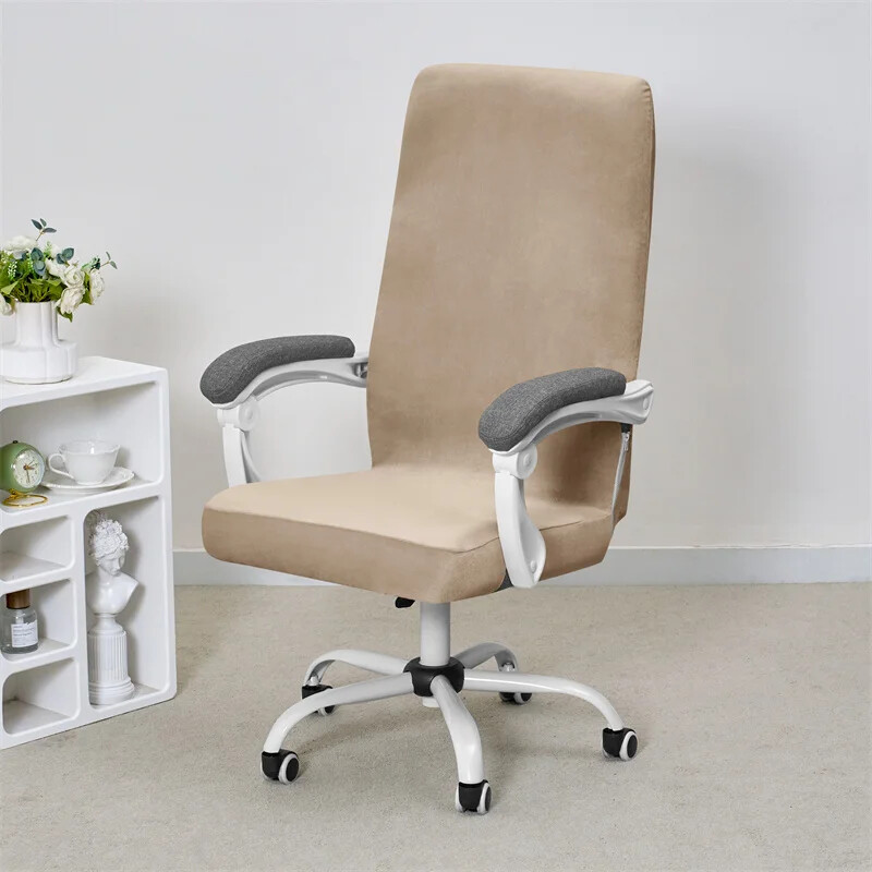 Huse pentru scaune de birou din catifea moale elastică Huse pentru fotolii de gaming detașabile Huse pentru scaune de computer rotative anti-murdare