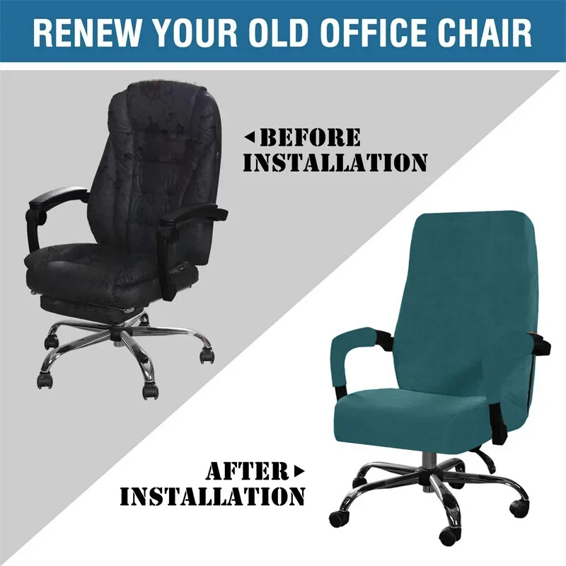 Huse pentru scaune de birou din catifea moale elastică Huse pentru fotolii de gaming detașabile Huse pentru scaune de computer rotative anti-murdare