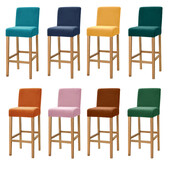 Velvet Fabric Bar Καλύμματα καρέκλας Μονόχρωμα Καλύμματα καρέκλας τραπεζαρίας Πλενόμενα κοντά Καλύμματα πλάτης Καρέκλες για Κουζίνα Home Hotel Banquet