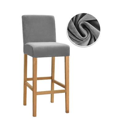 Velvet Fabric Bar Καλύμματα καρέκλας Μονόχρωμα Καλύμματα καρέκλας τραπεζαρίας Πλενόμενα κοντά Καλύμματα πλάτης Καρέκλες για Κουζίνα Home Hotel Banquet