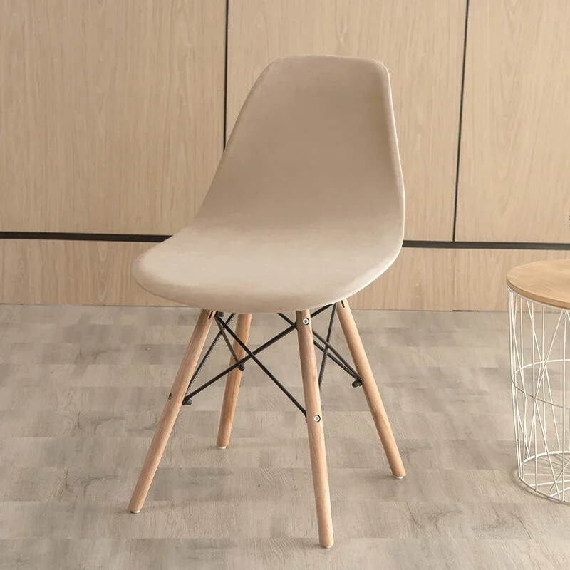 1kom baršunasta rastezljiva školjkasta navlaka za stolicu Jednobojne plišane navlake za stolice bez ruku Elastična navlaka za blagovaonsko sjedalo Dom Hotel Party Banket