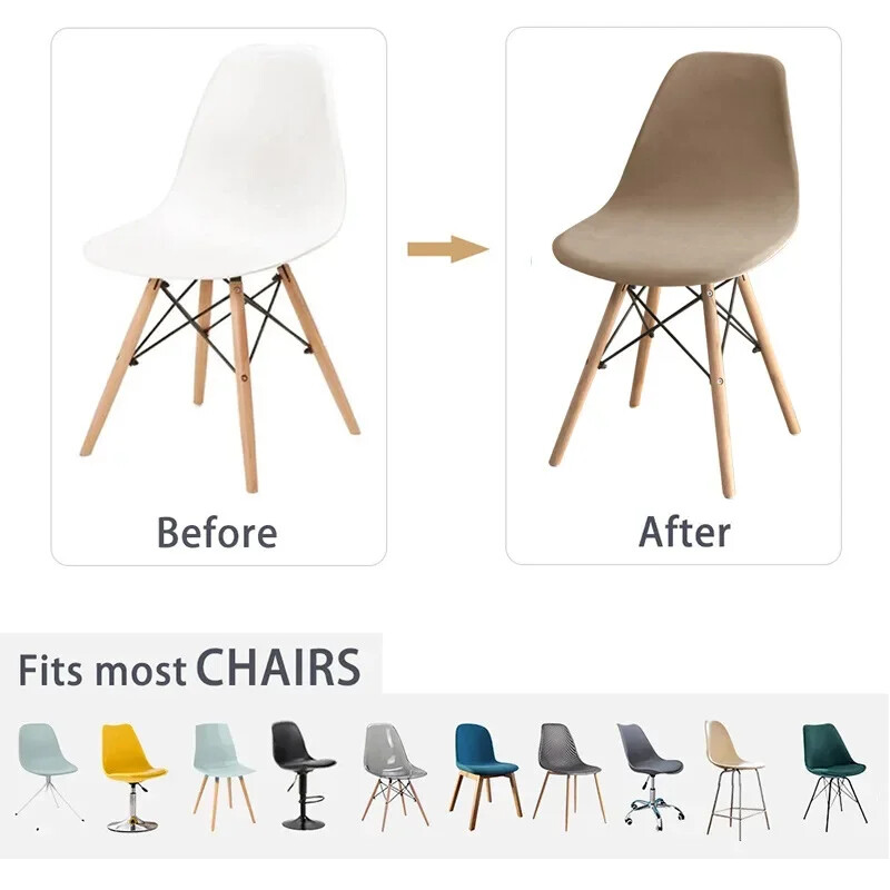 1kom baršunasta rastezljiva školjkasta navlaka za stolicu Jednobojne plišane navlake za stolice bez ruku Elastična navlaka za blagovaonsko sjedalo Dom Hotel Party Banket