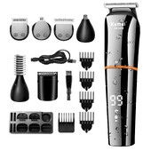 Kit de îngrijire pentru bărbați Kemei, rezistent la apă, 11 în 1, mașină de tuns barbă electrică, aparat de tuns aparat de tuns cu fir, mașină de tuns nas reîncărcabilă