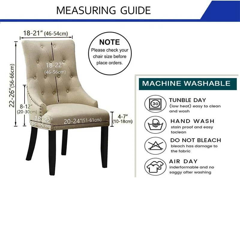 1 buc Husa pentru scaune de sufragerie, extensibilă, cu spatar înalt, scaune înclinate, huse pentru scaune elastice, lavabile pentru birou, petrecere, decor acasă