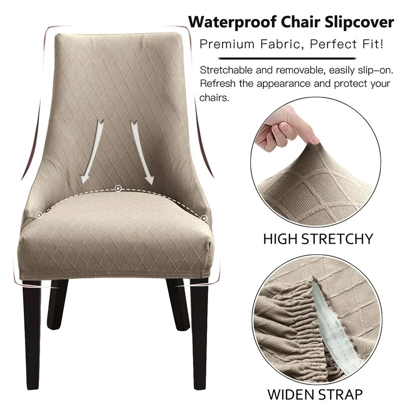 1 buc Husa pentru scaune de sufragerie, extensibilă, cu spatar înalt, scaune înclinate, huse pentru scaune elastice, lavabile pentru birou, petrecere, decor acasă