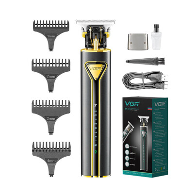 VGR Hair Trimmer T9 Hair Clipper Μεταλλικό μηχάνημα κούρεμα Επαγγελματικές επαναφορτιζόμενες ηλεκτρικές κουρευτικές μηχανές για άνδρες V-009