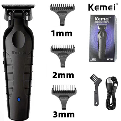 Kemei KM-2299 Mașină de tuns fără fir pentru bărbier, 0mm Zero Gap Carving Tuns Detailer Mașină electrică profesională de tăiat finisaj