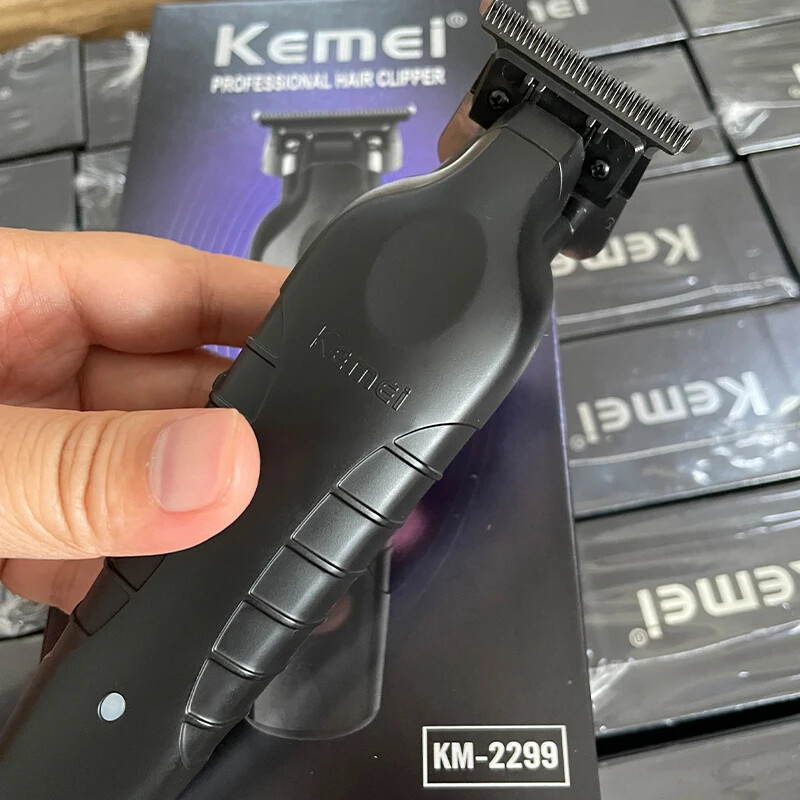 Kemei KM-2299 Mașină de tuns fără fir pentru bărbier, 0mm Zero Gap Carving Tuns Detailer Mașină electrică profesională de tăiat finisaj