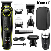 Aparat de tuns electric Kemei 696 Trimmer multifunctional pentru barbati Aparat de ras electric pentru barbati aparat de tuns ras 5 in 1 profesional