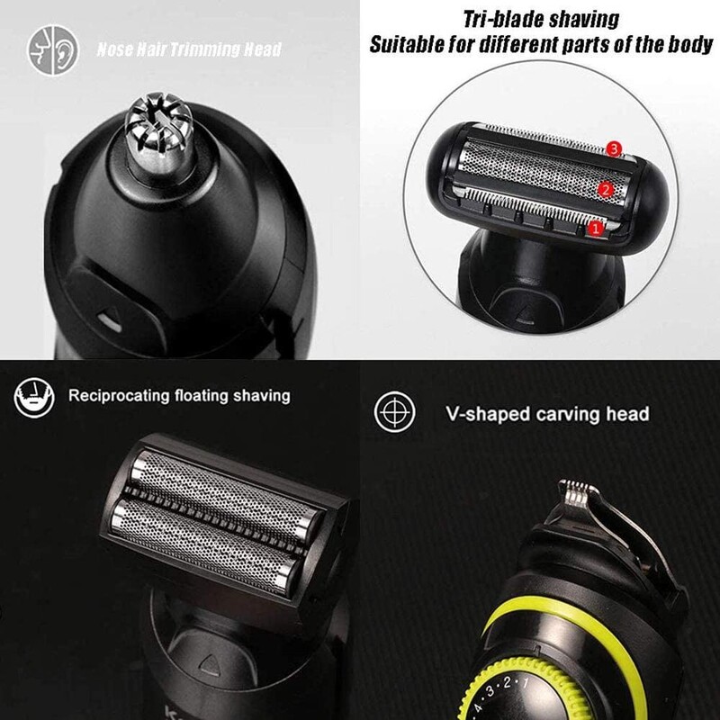Aparat de tuns electric Kemei 696 Trimmer multifunctional pentru barbati Aparat de ras electric pentru barbati aparat de tuns ras 5 in 1 profesional
