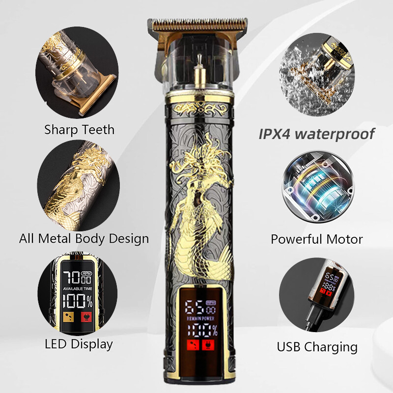 2024 Profesionalni električni brijač za muškarce Brijač za muškarce Kosilica Trimer za bradu Brijač Stroj za brijanje T9 Mašina za šišanje Dropshipping