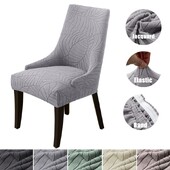 2 τμχ/σετ Ελαστικό κάλυμμα καρέκλας τραπεζαρίας Leafes Jacquard Accent Καρέκλες Slipcovers Καλύμματα πολυθρόνας με μεγάλη κλίση Διακοσμητικό για δείπνο