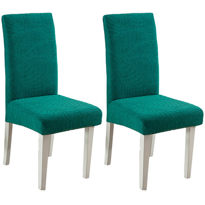 2 buc. Husă pentru scaun elastică Jacquard, rezistentă la apă, cu textura de frunze, Spandex, lavabilă, moale, detașabilă, pentru banchetul hotelului, masa de acasă