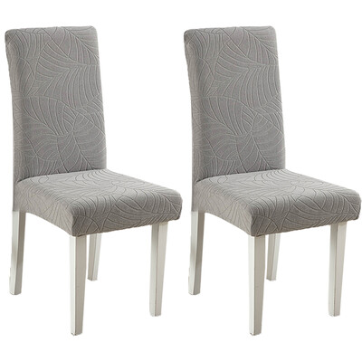 2 buc. Husă pentru scaun elastică Jacquard, rezistentă la apă, cu textura de frunze, Spandex, lavabilă, moale, detașabilă, pentru banchetul hotelului, masa de acasă