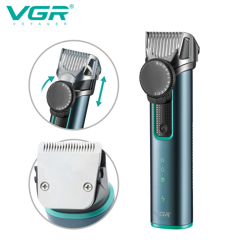 VGR Hair Trimmer Electric Hair Clipper Αδιάβροχο μηχάνημα κοπής Ρυθμιζόμενο μηχάνημα κούρεμα T-Blade Trimmer για άνδρες V-973