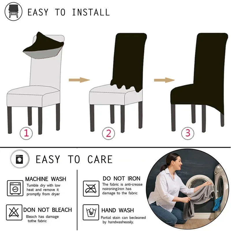 Ελαστικά Ζακάρ Καλύμματα Καρέκλας Μονόχρωμα Καλύμματα Ψηλής Πλάτης Κάλυμμα Μαλακό βελούδινο κάλυμμα καρέκλας για προστατευτικό επίπλων τραπεζαρίας