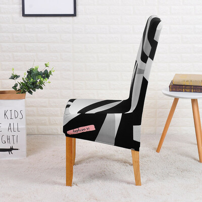 Huse pentru scaune de sufragerie tipărite mărime XL, detașabilă, lavabilă, pentru scaune de bucătărie, pentru banchet de acasă