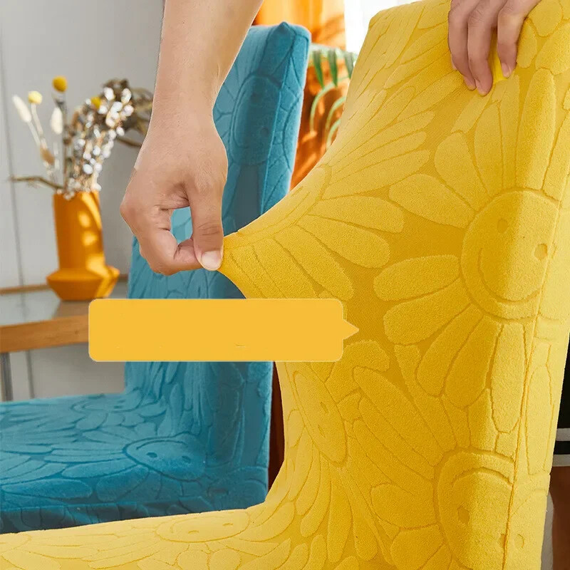 Husă pentru scaune pentru sufragerie, elastică, jacquard, pentru scaune de sufragerie, husă elastică, spandex, pentru scaune de bucătărie, 1/4/6 buc.