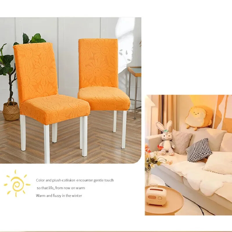 Husă pentru scaune pentru sufragerie, elastică, jacquard, pentru scaune de sufragerie, husă elastică, spandex, pentru scaune de bucătărie, 1/4/6 buc.