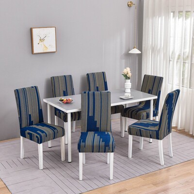 1/2/4/6 buc. Huse pentru scaune geometrice pentru sufragerie, husă elastică pentru scaun, huse de protecție pentru bucătărie, restaurant, banchet, hotel