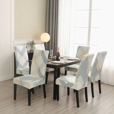 1/2/4/6 buc. Huse pentru scaune geometrice pentru sufragerie, husă elastică pentru scaun, huse de protecție pentru bucătărie, restaurant, banchet, hotel