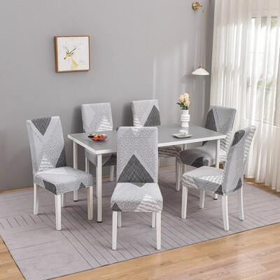 1/2/4/6 buc. Huse pentru scaune geometrice pentru sufragerie, husă elastică pentru scaun, huse de protecție pentru bucătărie, restaurant, banchet, hotel