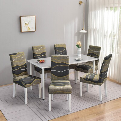 1/2/4/6 buc. Huse pentru scaune geometrice pentru sufragerie, husă elastică pentru scaun, huse de protecție pentru bucătărie, restaurant, banchet, hotel