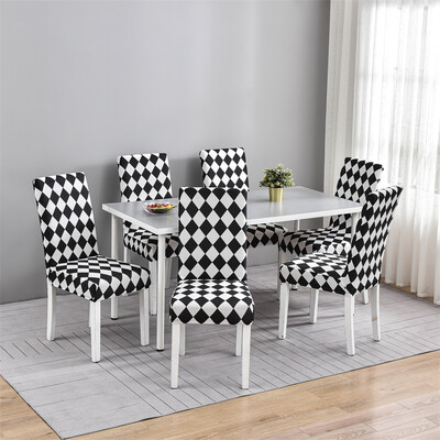 1/2/4/6 buc. Huse pentru scaune geometrice pentru sufragerie, husă elastică pentru scaun, huse de protecție pentru bucătărie, restaurant, banchet, hotel