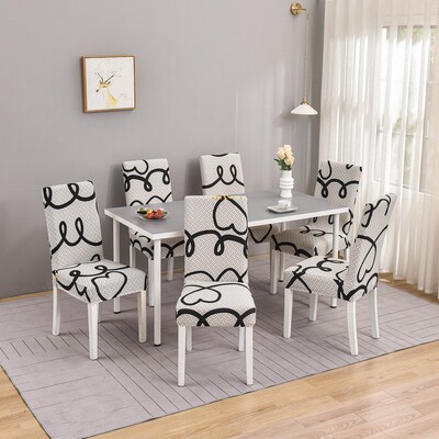 1/2/4/6 buc. Huse pentru scaune geometrice pentru sufragerie, husă elastică pentru scaun, huse de protecție pentru bucătărie, restaurant, banchet, hotel