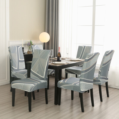 1/2/4/6 buc. Huse pentru scaune geometrice pentru sufragerie, husă elastică pentru scaun, huse de protecție pentru bucătărie, restaurant, banchet, hotel