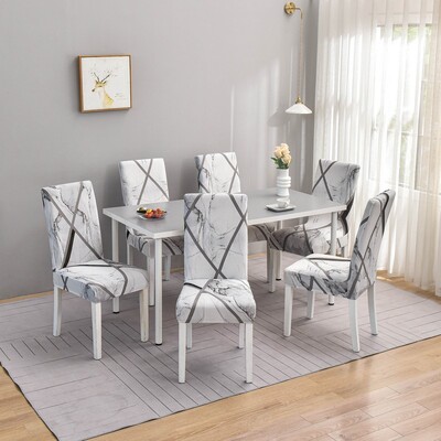 1/2/4/6 buc. Huse pentru scaune geometrice pentru sufragerie, husă elastică pentru scaun, huse de protecție pentru bucătărie, restaurant, banchet, hotel