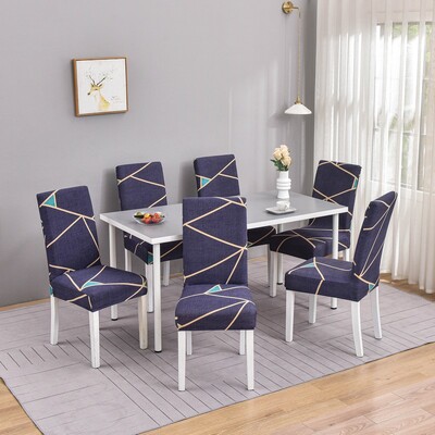 1/2/4/6 buc. Huse pentru scaune geometrice pentru sufragerie, husă elastică pentru scaun, huse de protecție pentru bucătărie, restaurant, banchet, hotel