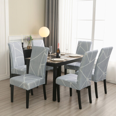 1/2/4/6 buc. Huse pentru scaune geometrice pentru sufragerie, husă elastică pentru scaun, huse de protecție pentru bucătărie, restaurant, banchet, hotel