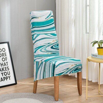 Huse pentru scaun cu spătar king imprimat pentru sufragerie, bucătărie, banchet, mărime XL, huse pentru scaune elastice cu spătar înalt, cu decor anti-murdar.