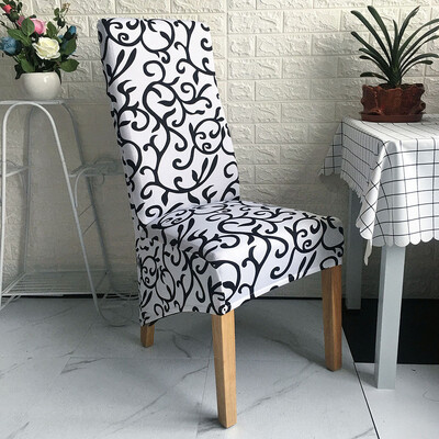 Huse pentru scaun cu spătar king imprimat pentru sufragerie, bucătărie, banchet, mărime XL, huse pentru scaune elastice cu spătar înalt, cu decor anti-murdar.