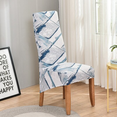 Huse pentru scaun cu spătar king imprimat pentru sufragerie, bucătărie, banchet, mărime XL, huse pentru scaune elastice cu spătar înalt, cu decor anti-murdar.