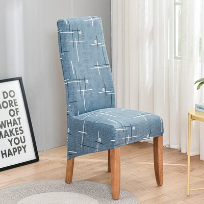 Huse pentru scaun cu spătar king imprimat pentru sufragerie, bucătărie, banchet, mărime XL, huse pentru scaune elastice cu spătar înalt, cu decor anti-murdar.