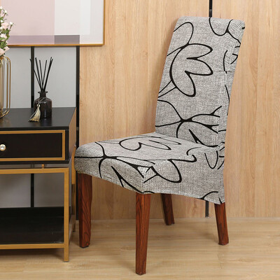 Huse pentru scaun cu spătar king imprimat pentru sufragerie, bucătărie, banchet, mărime XL, huse pentru scaune elastice cu spătar înalt, cu decor anti-murdar.